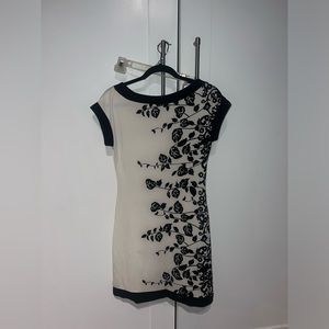 Cream and black floral dress